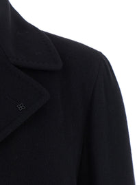 Tagliatore Men Black Coat With Notched Revers And Button Closure In Wool For Men