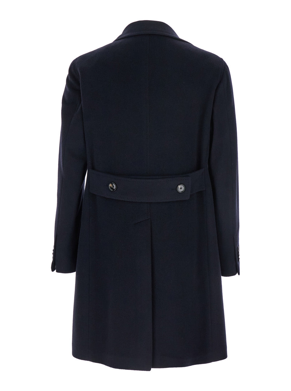 Tagliatore Men Blue Coat With Turned-Down Collar And Button Front Closure In Wool Men