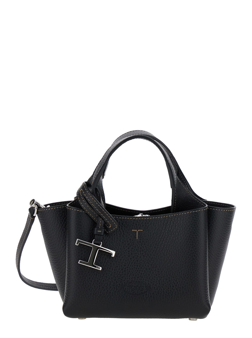 TOD'S Tod's Women Handbag With Removable Metal Pendant In Black Leather For Women