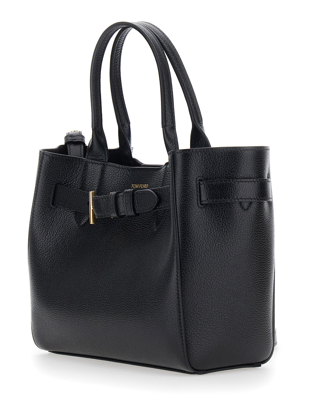 TOM FORD Tom Ford Women Handbag 'Audrey Piccola' With Adjustable Strap And Logo Lettering On The Front In Grained Black Leather For Women