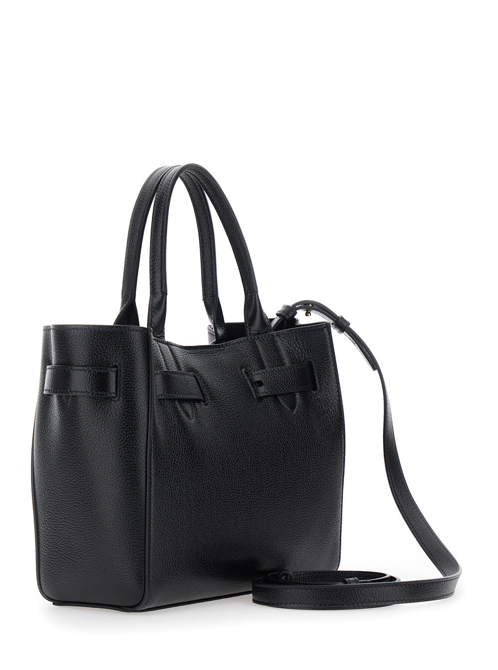 TOM FORD Tom Ford Women Handbag 'Audrey Piccola' With Adjustable Strap And Logo Lettering On The Front In Grained Black Leather For Women