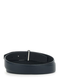 Tom Ford Men Reversible Belt With T Buckle And Crocodile-Embossed Leather Effect In Blue Leather For Men