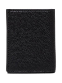 Tom Ford Men Card Holder With Logo Lettering Embossed On The Front In Grained Black Leather For Men