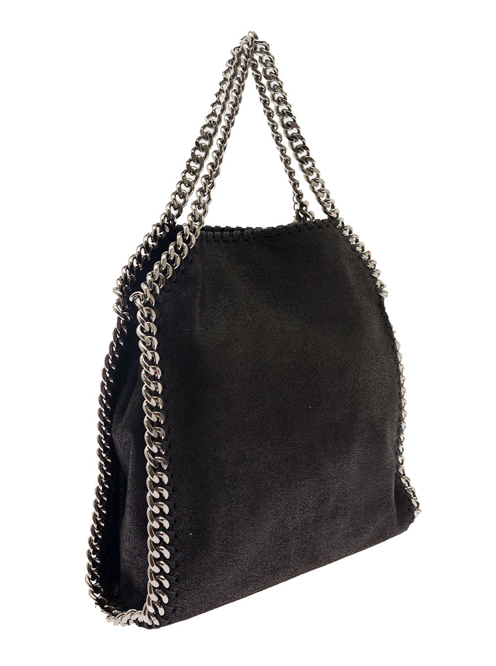 STELLA MCCARTNEY Stella Mccartney Women Tiny Tote Bag With Charm In Black Ecoleather And Silver Hardware Woman