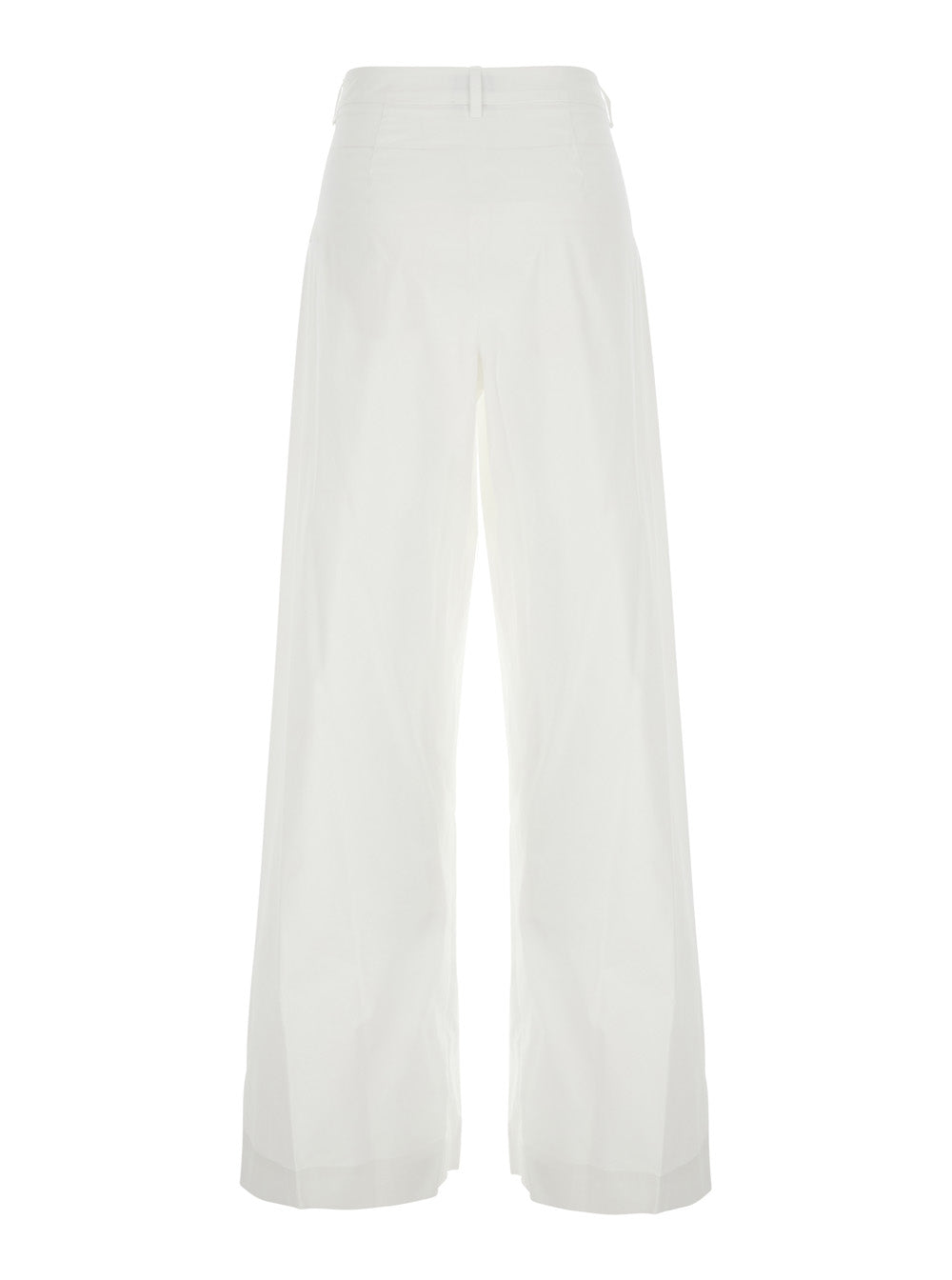 Leplain Women White Pants With Two Side Pockets In Cotton For Women