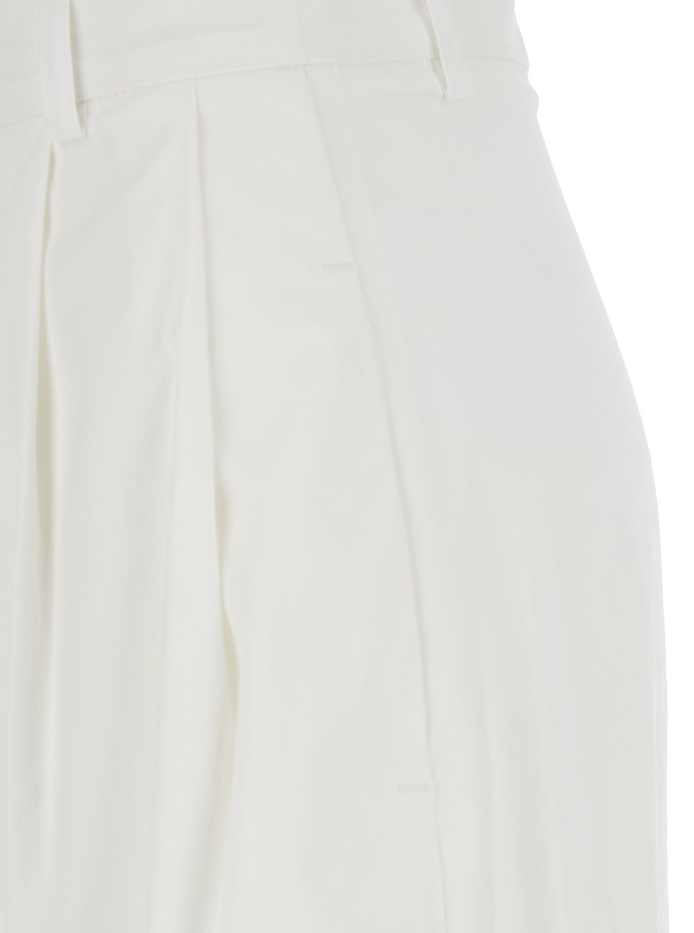Leplain Women White Pants With Two Side Pockets In Cotton For Women