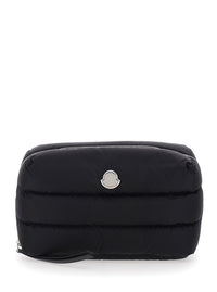 Moncler Men Clutch 'Caradoc' With Logo Patch On The Front In Black Tech Fabric For Women