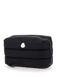 Moncler Men Clutch 'Caradoc' With Logo Patch On The Front In Black Tech Fabric For Women