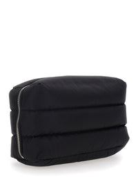 Moncler Men Clutch 'Caradoc' With Logo Patch On The Front In Black Tech Fabric For Women