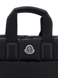 Moncler Women Handbag 'Karadoc' Mini With Adjustable And Removable Shoulder Strap And Logo Patch On The Front In Black Tech Fabric For Women