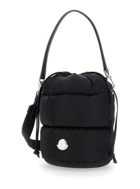 MONCLER Moncler Women 'Karadoc' Black Handbag With Drawstring Closure And Logo Patch On The Front In Tech Fabric Woman