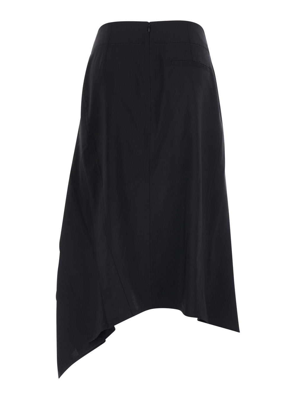 Bottega Veneta Women Black Midi Skirt With All-Over Ruffles In Wool For Women
