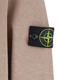Stone Island Men Beige Crewneck Sweatshirt With Dropped Shoulders And Logo Patch On The Sleeve In Cotton For Men