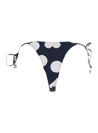 Jacquemus Women 'Le Bas De Plage Triangle' Blue Bikini Bottom With Polka Dot Motif And Logo Embroidery On The Side In Tech Fabric For Women