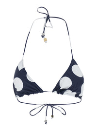 JACQUEMUS Jacquemus Women 'Le Haut De Plage Triangle' Blue Bikini Top With Drawstring Closure And Polka Dot Motif In Tech Fabric For Women