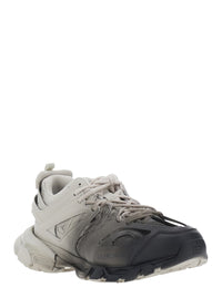 Balenciaga Men 'Track' Black And White Low Top Sneakers With Logo Lettering On The Tongue In Tech Fabric For Men