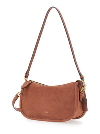 COACH Coach Women 'Waverly' Brown Crossbody Bag With Embossed Logo On The Front In Suede For Women