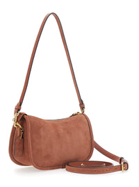 COACH Coach Women 'Waverly' Brown Crossbody Bag With Embossed Logo On The Front In Suede For Women