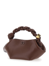 GANNI Ganni Women 'Bou' Brown Mini Bag With Removable Shoulder Strap And Woven Handle In Leather Blend For Women