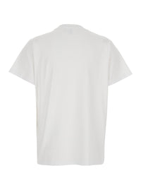 GANNI Ganni Women White Crew Neck T-Shirt With Large Logo Lettering Print And Strawberries On The Front In Cotton For Women