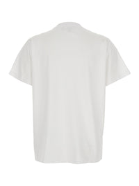 Ganni Women White Crew Neck T-Shirt With Large Logo Lettering And Cherries On The Front In Cotton For Women