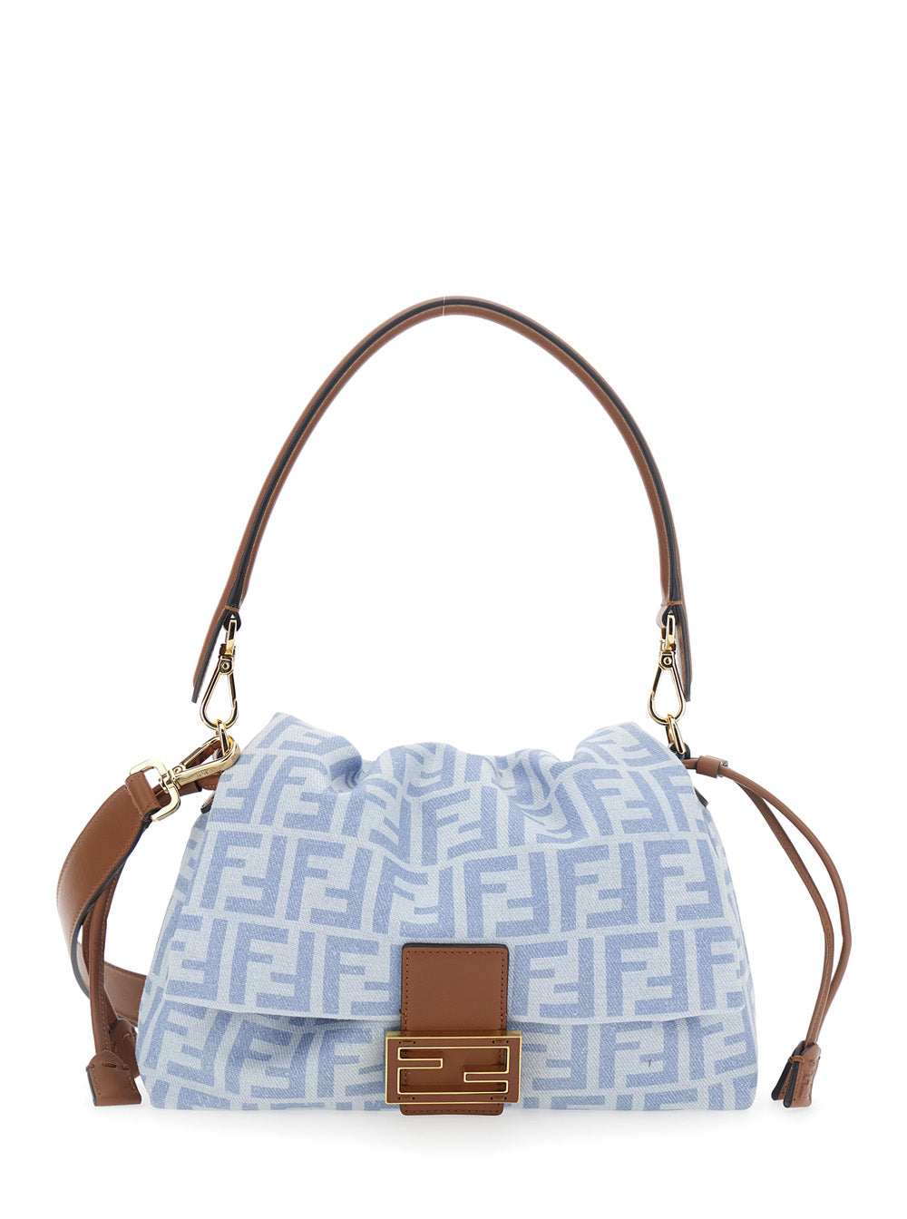 Fendi Women Mamma Baguette Denim Ff/Vit.G