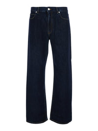 Fendi Men Blue Jeans With Logo Patch On The Back In Denim For Men