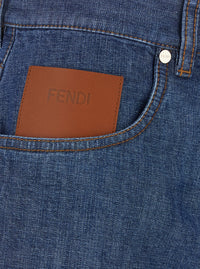 Fendi Women Chambray Denim Shorts