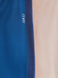Fendi Women Multicolor Crop Shirt With Logo Embroidery On The Side And All-Over Striped Motif In Silk For Women