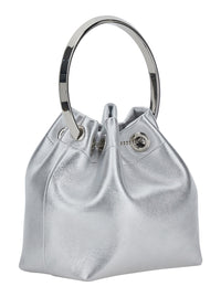 JIMMY CHOO Jimmy Choo Women 'Bon Bon' Silver Colored Mini Bag With Drawstring Closure In Leather Blend For Women