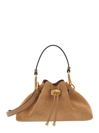 JIMMY CHOO Jimmy Choo Women 'Cinch' Beige Crossbody Bag With Drawstring Closure In Suede For Women
