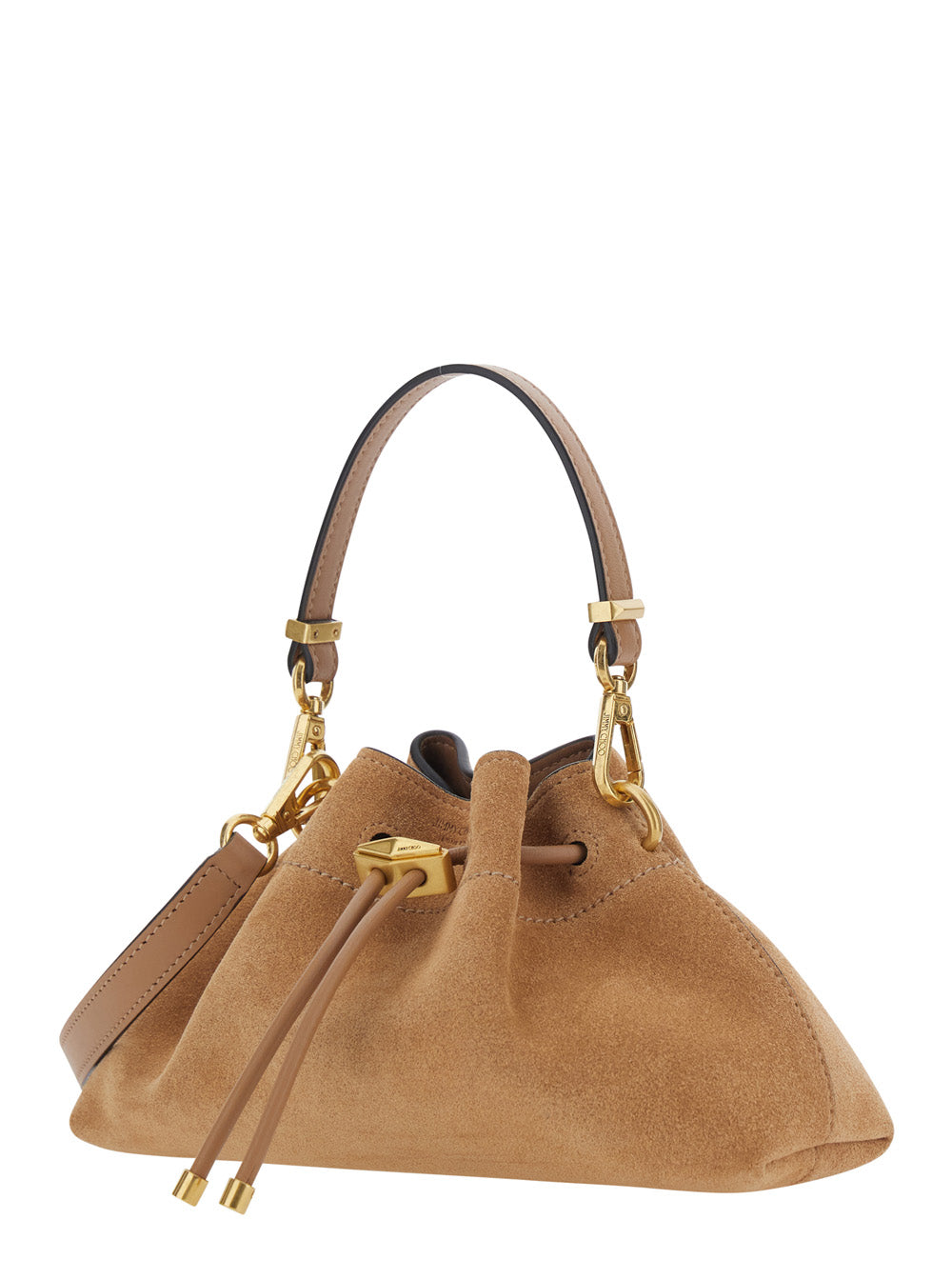 JIMMY CHOO Jimmy Choo Women 'Cinch' Beige Crossbody Bag With Drawstring Closure In Suede For Women