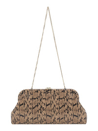 Jimmy Choo Women 'Skylar' Brown Clutch With Leather Snake Motif In Leather For Women