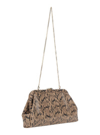 Jimmy Choo Women 'Skylar' Brown Clutch With Leather Snake Motif In Leather For Women