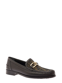 Fendi Men O¿Lock Loafer Tessuto Jacq.Ff+Vitello