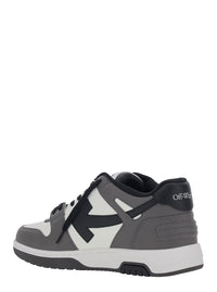 Off-White Men Sneaker 'Out Of Office' Low Top With Logo Patch On The Tongue And Contrast Stitching In Gray Leather For Men