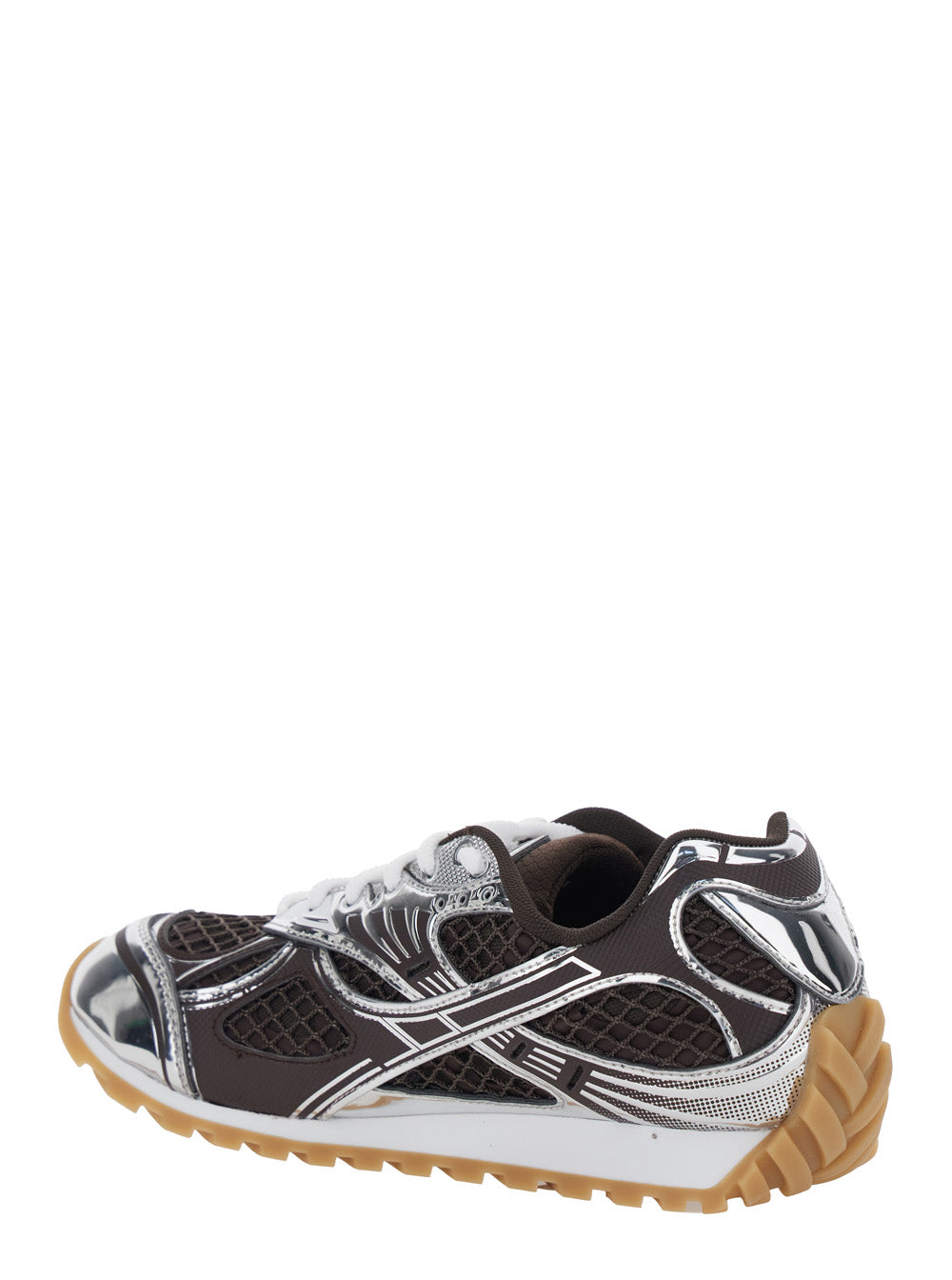 Bottega Veneta Women Sneakers 'Orbit' With Logo Lettering Detail In Brown Tech Fabric For Women