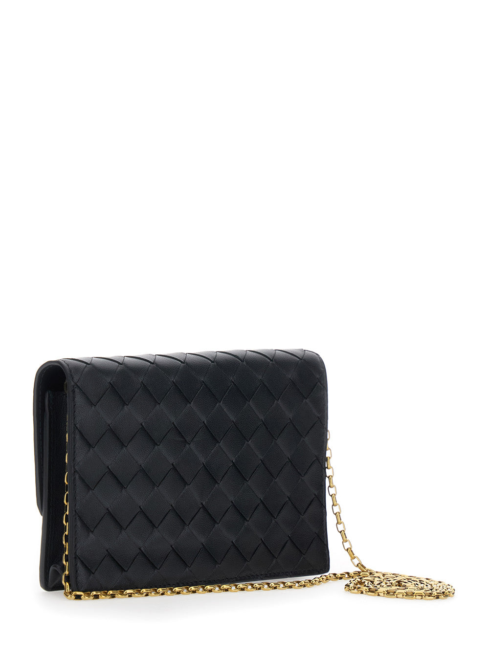 BOTTEGA VENETA Bottega Veneta Women Crossbody Bag 'Andiamo' With Intreccio Motif And Knot Closure On The Front In Black Leather For Women