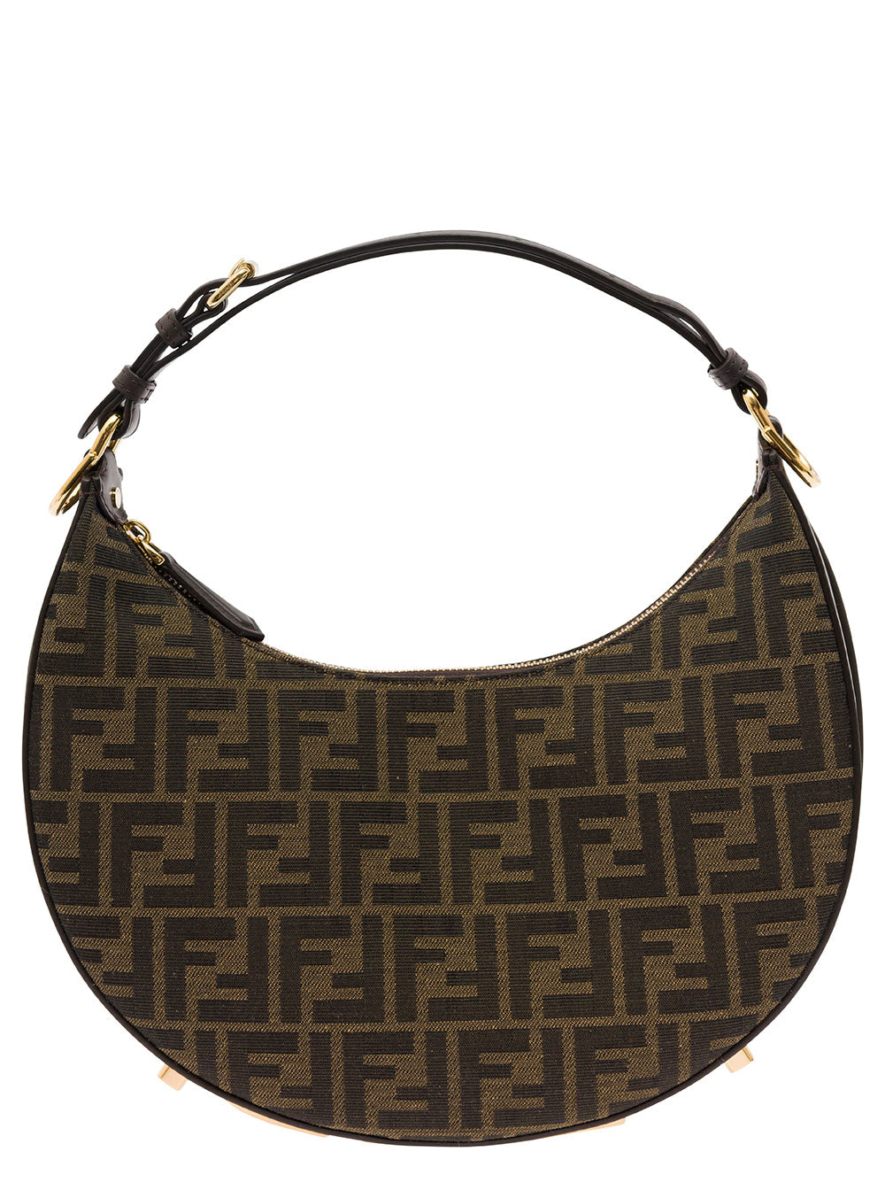 Fendi Women Handbag 'Fendigraphy Small' With Ff Motif In Brown Jacquard Fabric