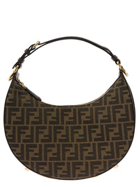 Fendi Women Handbag 'Fendigraphy Small' With Ff Motif In Brown Jacquard Fabric