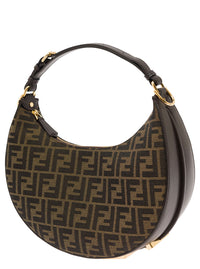 Fendi Women Handbag 'Fendigraphy Small' With Ff Motif In Brown Jacquard Fabric