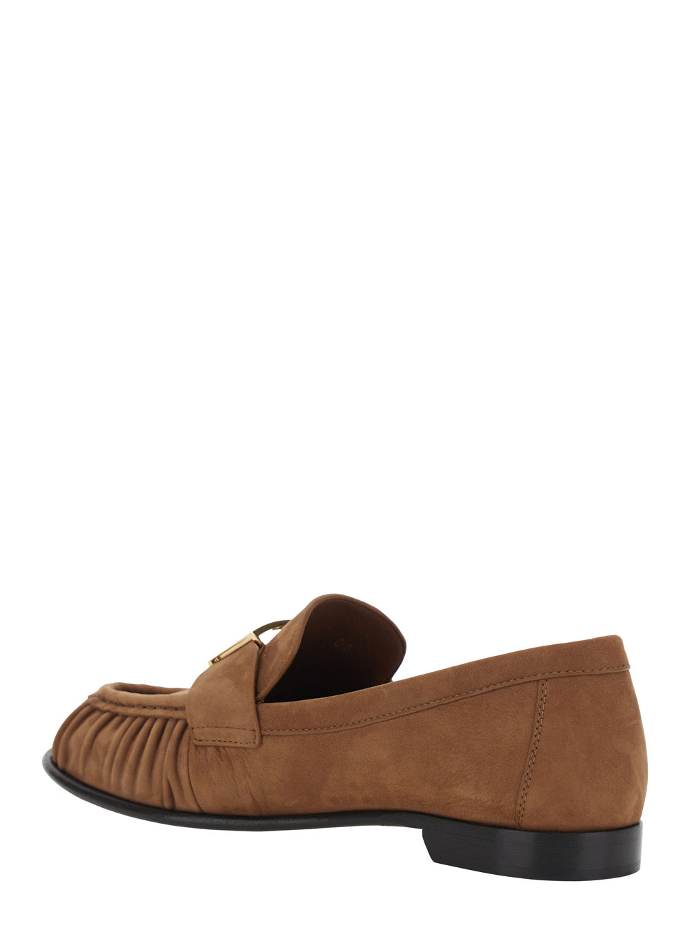 Fendi Women Loafers With Ff Plate On The Front In Brown Leather For Women