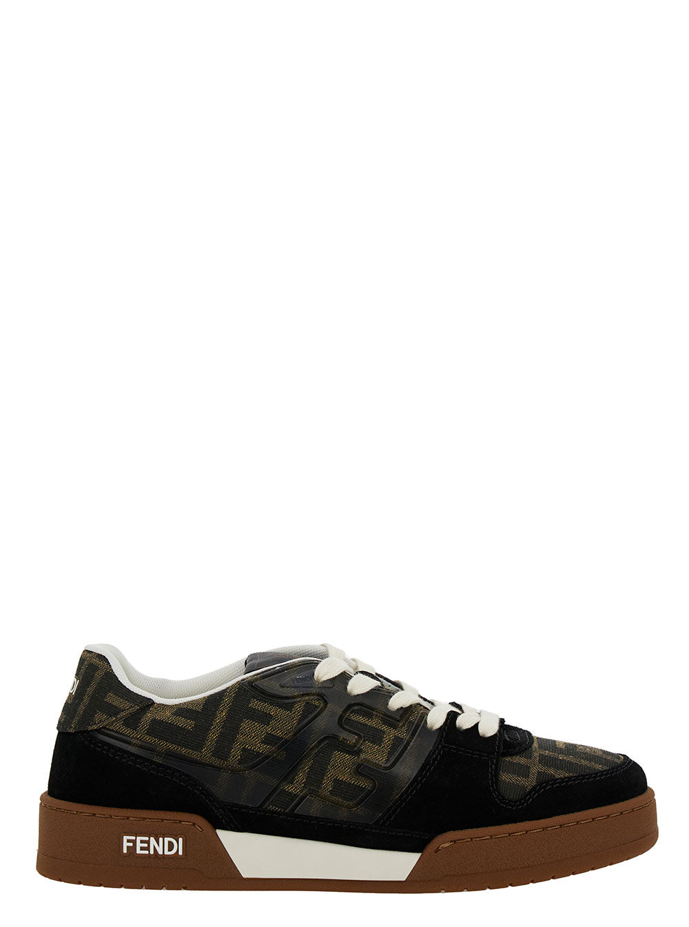 Fendi Women Low Top Sneakers 'Fendi Match' With Multicolor Leather Ff Application For Women