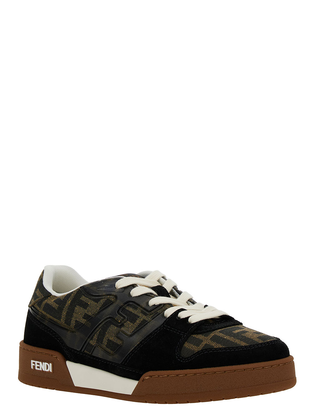 Fendi Women Low Top Sneakers 'Fendi Match' With Multicolor Leather Ff Application For Women