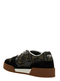 Fendi Women Low Top Sneakers 'Fendi Match' With Multicolor Leather Ff Application For Women