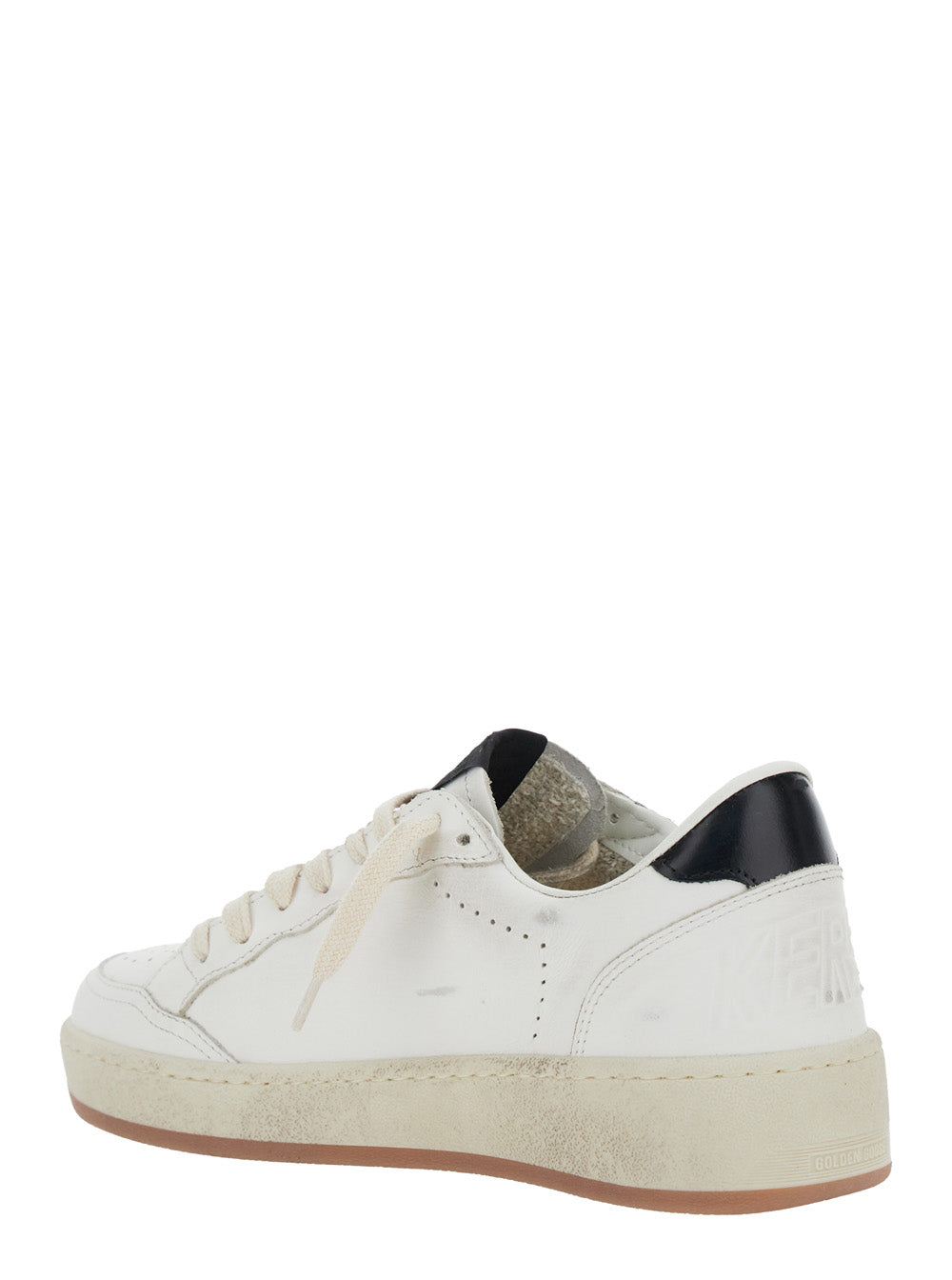Golden Goose Women Sneaker 'Ballstar 2' Low Top With Star Patch On The Side And Contrast Heel In White Leather For Women