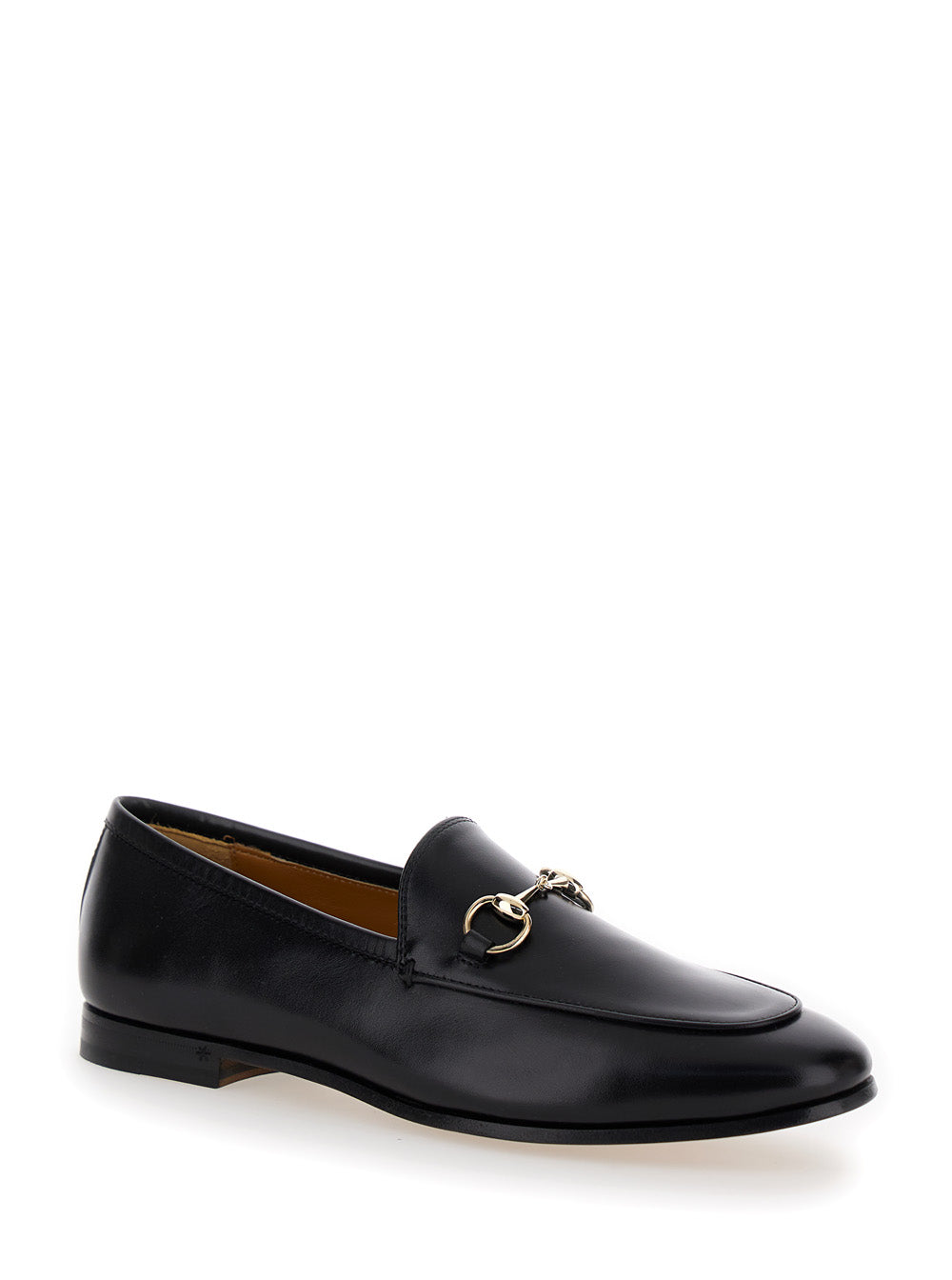 Gucci Women Loafers 'Jordaan' With Horsebit Detail In Black Leather For Women
