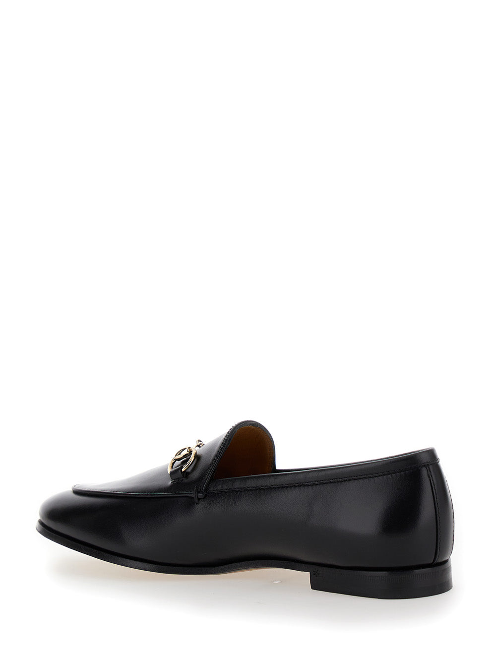 Gucci Women Loafers 'Jordaan' With Horsebit Detail In Black Leather For Women
