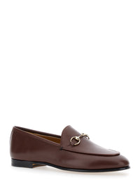 Gucci Women Loafers 'Jordan' With Horsebit Detail In Brown Glossy Leather For Women