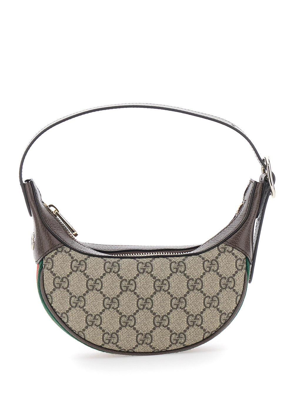 Gucci Women Mini 'Ophidia' Bag With Gg All-Over Motif And Web Stripe In Beige Fabric For Women